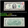 Image 1 : 1976 $2 Federal Reserve Note 1st Day of Issue, with Stamp (Philadelphia, PA) Grades Choice CU