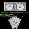 Image 1 : Group of 5 **Star Note** $1 Federal Reserve Notes, Series 1963 to 2009, AU to CU Grade Grades Choice