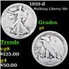 1919-d Walking Liberty Half Dollar 50c Grades g+