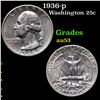 Image 1 : 1936-p Washington Quarter 25c Grades Select AU