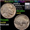 ***Auction Highlight*** 1920-s Buffalo Nickel 5c Graded au58 By SEGS (fc)