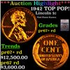 Proof ***Auction Highlight*** 1942 Lincoln Cent TOP POP! 1c Graded pr67+ rd BY SEGS (fc)