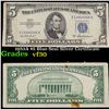 1953A $5 Blue Seal Silver Certificate Grades vf++