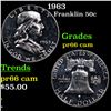 Image 1 : Proof 1963 Franklin Half Dollar 50c Grades GEM+ Proof Cameo
