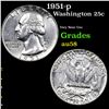 Image 1 : 1951-p Washington Quarter 25c Grades Choice AU/BU Slider