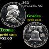 Proof 1963 Franklin Half Dollar 50c Grades GEM+ Proof Cameo