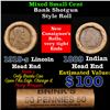 Image 1 : Mixed small cents 1c orig shotgun roll, 1919-s Wheat Cent, 1889 Indian Cent other end, Brinks Wrappe
