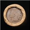 Image 3 : Mixed small cents 1c orig shotgun roll, 1919-s Wheat Cent, 1889 Indian Cent other end, Brinks Wrappe
