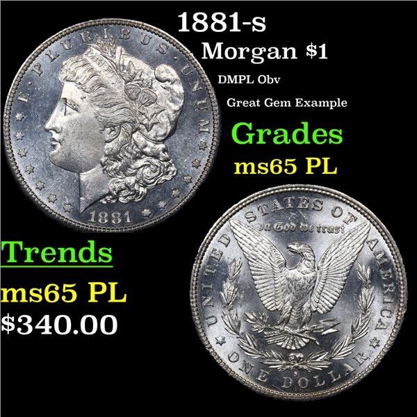 1881-s Morgan Dollar $1 Grades GEM Unc PL