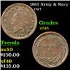 1863 Army & Navy Civil War Token 1c Grades xf+