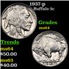 Image 1 : 1937-p Buffalo Nickel 5c Grades Choice Unc
