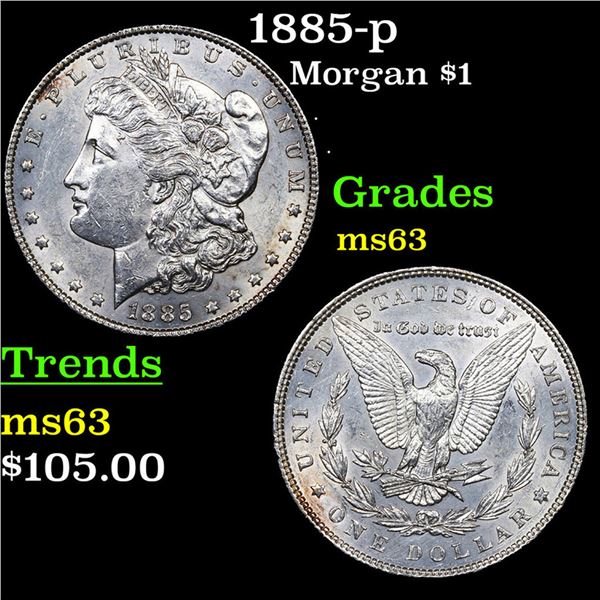 1885-p Morgan Dollar $1 Grades Select Unc