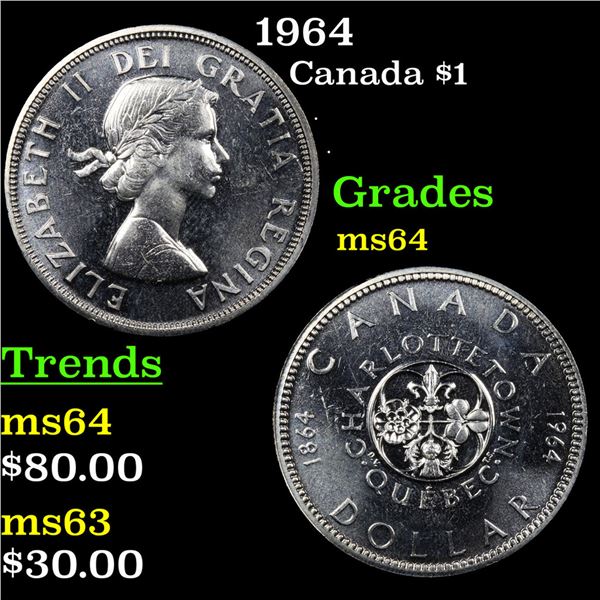 1964 Canada Dollar $1 Grades Choice Unc