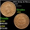 1863 Army & Navy Civil War Token 1c Grades vf++