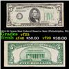 1934 $5 Green Seal Federal Reserve Note (Philadelphia, PA) Grades vf+