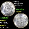 Image 1 : 1887-o Morgan Dollar $1 Grades Select+ Unc