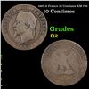 1865-A France 10 Centimes KM-798 Grades f, fine