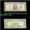 1963 $5 Red Seal United States Note Grades f+