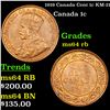 Image 1 : 1919 Canada Cent 1c KM-21 Grades Choice Unc RB