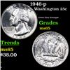 Image 1 : 1946-p Washington Quarter 25c Grades GEM Unc