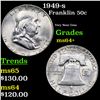 Image 1 : 1949-s Franklin Half Dollar 50c Grades Choice+ Unc