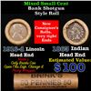 Image 1 : Mixed small cents 1c orig shotgun roll, 1916-d Wheat Cent, 1863 Indian Cent other end, Brinks Wrappe