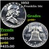 Image 1 : Proof 1952 Franklin Half Dollar 50c Graded pr66+ By SEGS