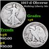 1917-d Obverse Walking Liberty Half Dollar 50c Grades vg, very good