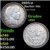 1895-o Barber Half Dollars 50c Grades vf+