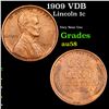 Image 1 : 1909 VDB Lincoln Cent 1c Grades Choice AU/BU Slider