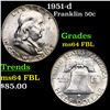 Image 1 : 1951-d Franklin Half Dollar 50c Grades Choice Unc FBL