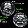 Image 1 : Proof 1961 Franklin Half Dollar 50c Grades GEM++ Proof
