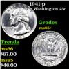 Image 1 : 1941-p Washington Quarter 25c Grades GEM+ Unc