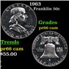 Image 1 : Proof 1963 Franklin Half Dollar 50c Grades GEM+ Proof Cameo