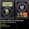 Image 1 : Proof 1998-S Black Patriots Modern Commem Dollar $1 Graded pr69 dcam By USCG