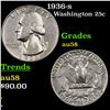 Image 1 : 1936-s Washington Quarter 25c Grades Choice AU/BU Slider