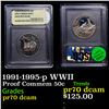 Image 1 : Proof 1991-1995-p WWII Modern Commem Half Dollar 50c Graded GEM++ Proof Deep Cameo BY USCG