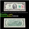 Image 1 : 1976 $2 Federal Reserve Note 1st Day of Issue, with Stamp (Philadelphia, PA) Grades Gem CU