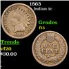 Image 1 : 1863 Indian Cent 1c Grades f+