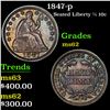 Image 1 : 1847-p Seated Liberty Half Dime 1/2 10c Grades Select Unc