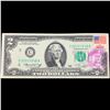 Image 2 : 1976 $2 Federal Reserve Note 1st Day of Issue, with Stamp (Philadelphia, PA) Grades Gem CU