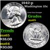 Image 1 : 1942-p Washington Quarter 25c Grades GEM Unc