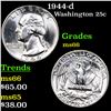 Image 1 : 1944-d Washington Quarter 25c Grades GEM+ Unc