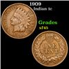 Image 1 : 1909 Indian Cent 1c Grades xf+