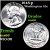 Image 1 : 1948-p Washington Quarter 25c Grades GEM+ Unc