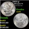 Image 1 : 1902-p Morgan Dollar $1 Grades Select Unc