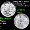 Image 1 : 1943-p Mercury Dime Mint Error 10c Grades Choice Unc