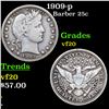 Image 1 : 1909-p Barber Quarter 25c Grades vf, very fine