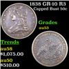 Image 1 : 1838 Capped Bust Half Dollar GR-10 R3 50c Grades Select AU