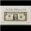 Image 4 : 1999 $1 Federal Reserve Note, BEP Uncirculated Folio Issue "Millennium Note" (San Francisco, CA) Gra